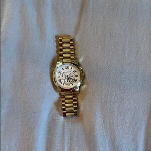 Michael Kors Gold and White Chronograph Watch
